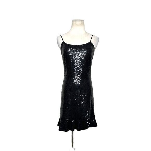 Aqua black sequin sleeveless  mini dress size M - Picture 6 of 14